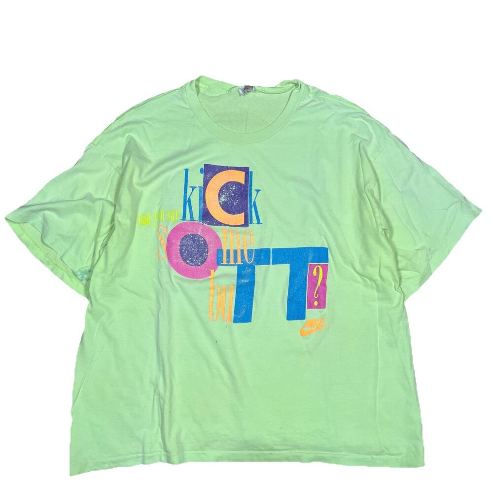 Vintage Single Stitch‎ Nike Can You Say Kick Some Butt 90s 80s Grunge Fade USA